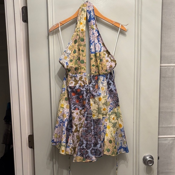 Zara Multicolor Floral Halter Mini Dress - Picture 4 of 4